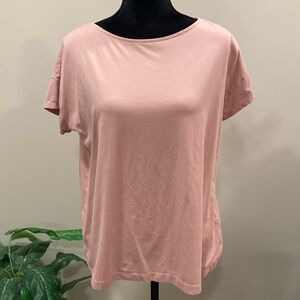 J. Jill Luxe Supima Short Sleeve Tee in Blush color
